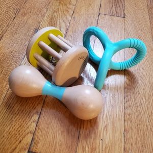 ❗️ Lovevery Wooden Rattle, Rolling Bell, and Silicone Triple Teether